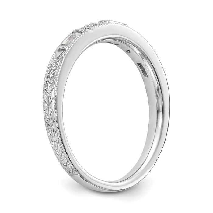 High-Quality 14K White Gold Wedding Band - 1/10 Carat Diamond, Stylish Value!-6