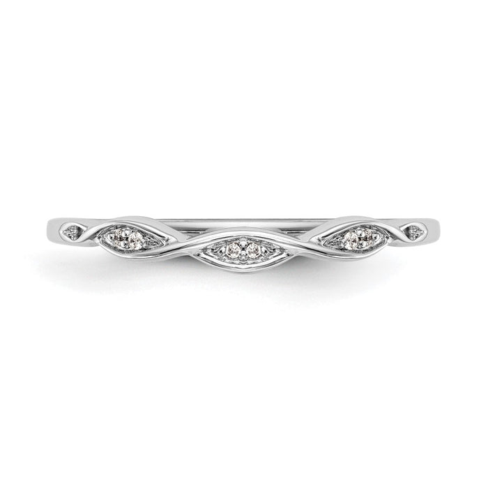 Exclusive 14K White Gold Diamond Wedding Band 0.02 Carats - Stylish Value-4