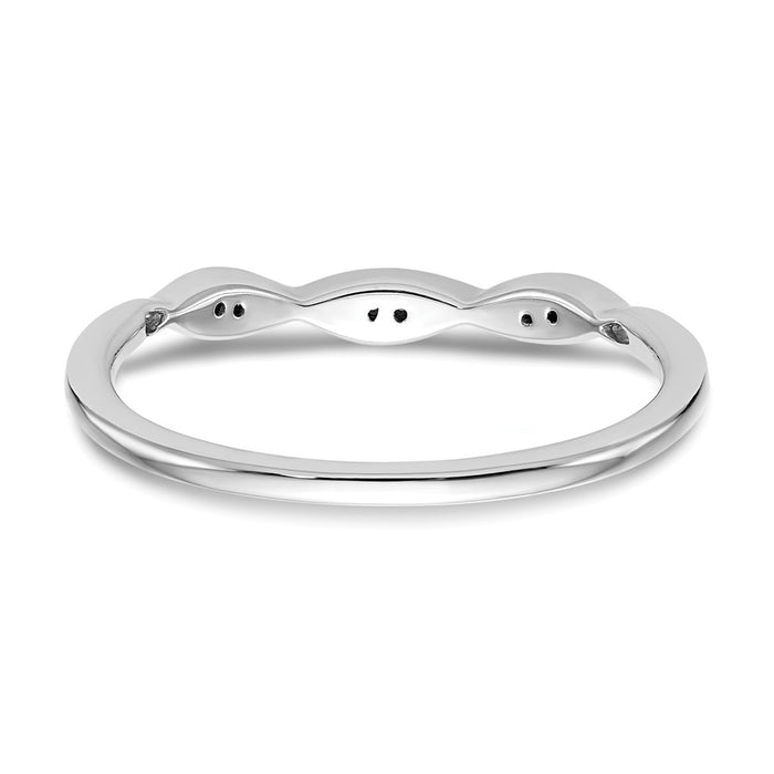 Exclusive 14K White Gold Diamond Wedding Band 0.02 Carats - Stylish Value-5