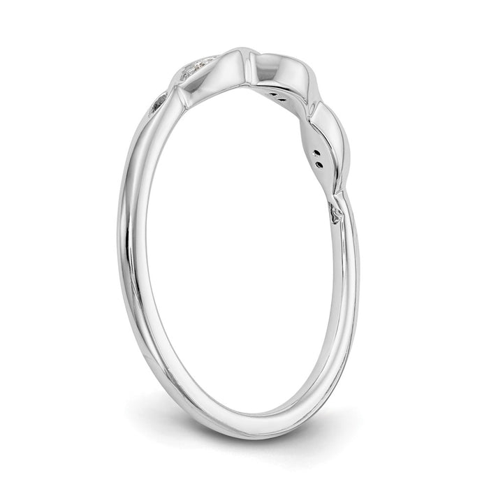 Exclusive 14K White Gold Diamond Wedding Band 0.02 Carats - Stylish Value-6