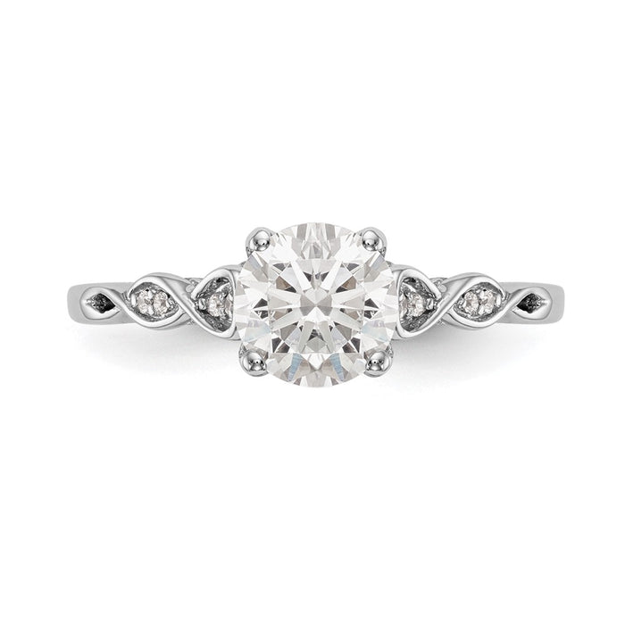 Exclusive 14K White Gold Semi-Mount Engagement Ring | .03 Carat Diamond Value-4