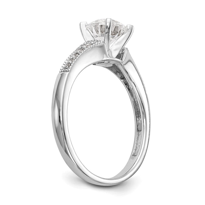 Buy Exclusive 14K White Gold Semi-Mount Engagement Ring, 1/10 Carat Diamond-6