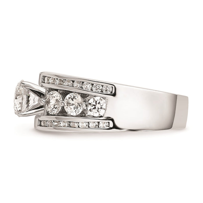 High-Quality 14K White Gold Channel Set Peg Engagement Ring Mounting - Affordable Price-3