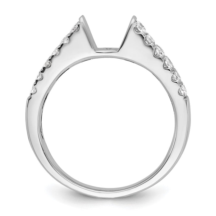 Buy Exclusive 14K White Gold Double Row Peg Set 5/8 Carat Diamond Ring-2