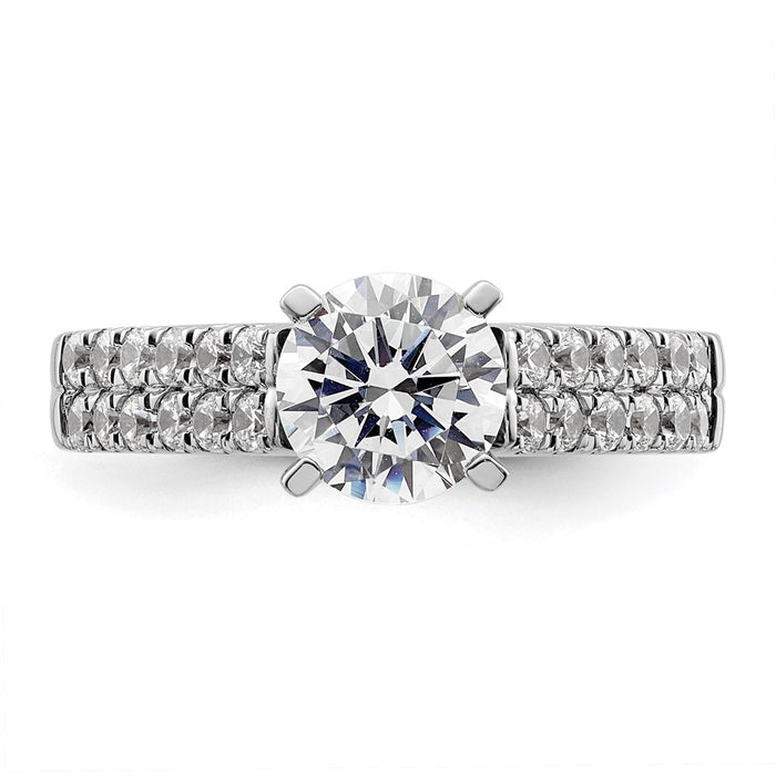 Buy Exclusive 14K White Gold Double Row Peg Set 5/8 Carat Diamond Ring-4