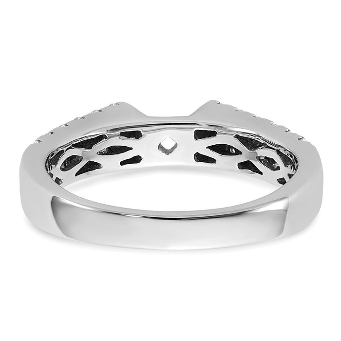 Buy Exclusive 14K White Gold Double Row Peg Set 5/8 Carat Diamond Ring-5