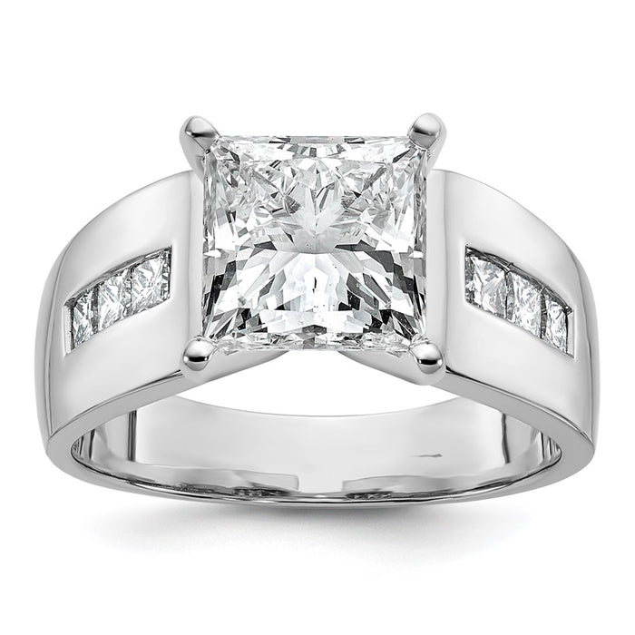 High-Quality 14K White Gold Princess Cut Engagement Ring Mounting - Stylish Value-7