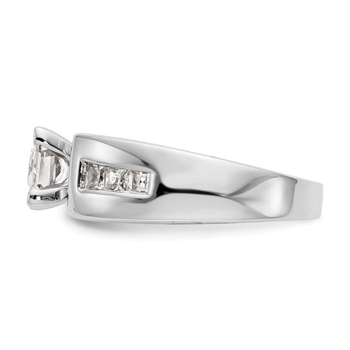Designer 14K White Gold Engagement Ring - 3/8 Carat Princess Cut Diamonds, Stylish Value-3