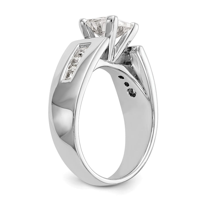 Designer 14K White Gold Engagement Ring - 3/8 Carat Princess Cut Diamonds, Stylish Value-6