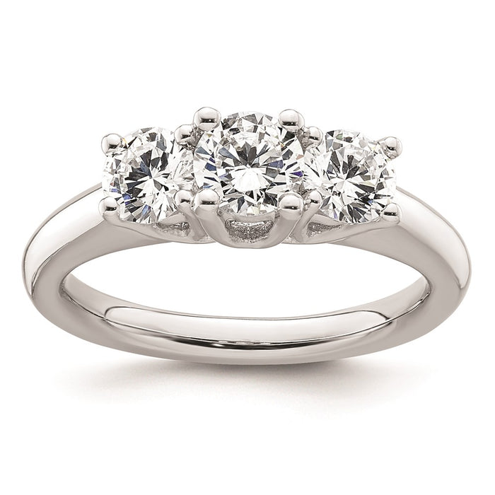 Buy Exclusive 14K White Gold 3-Stone Engagement Ring Setting, 1/2 Carat Value-1