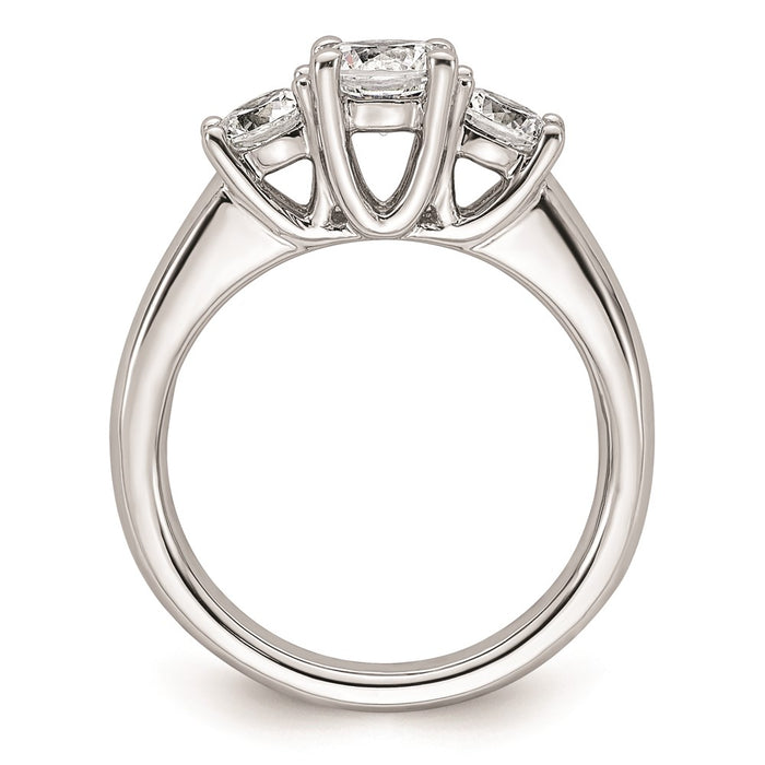 Buy Exclusive 14K White Gold 3-Stone Engagement Ring Setting - Stylish 3/4 Ct-2