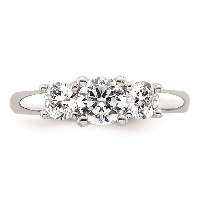 Buy Exclusive 14K White Gold 3-Stone Engagement Ring Setting - Stylish 3/4 Ct-4