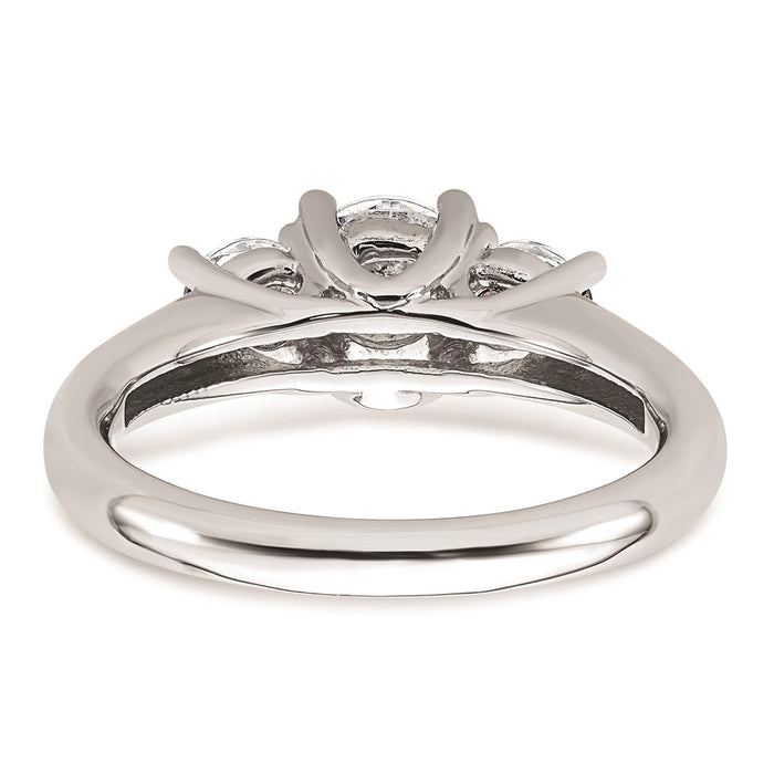 Buy Exclusive 14K White Gold 3-Stone Engagement Ring Setting - Stylish 3/4 Ct-5