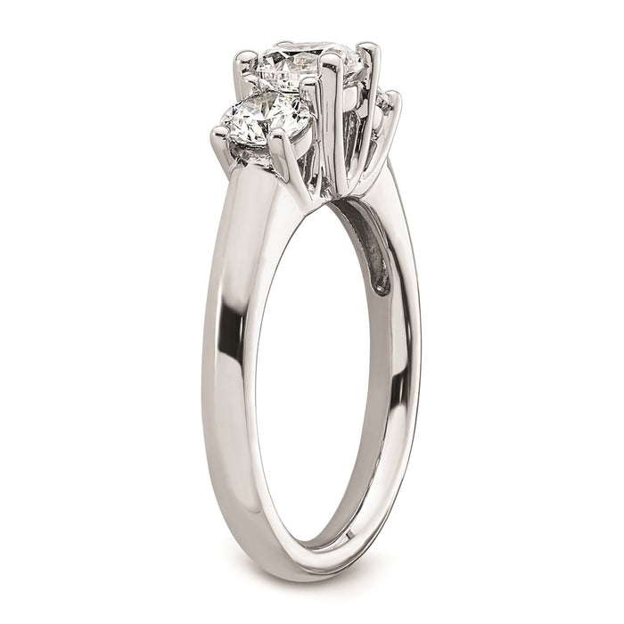Buy Exclusive 14K White Gold 3-Stone Engagement Ring Setting - Stylish 3/4 Ct-6