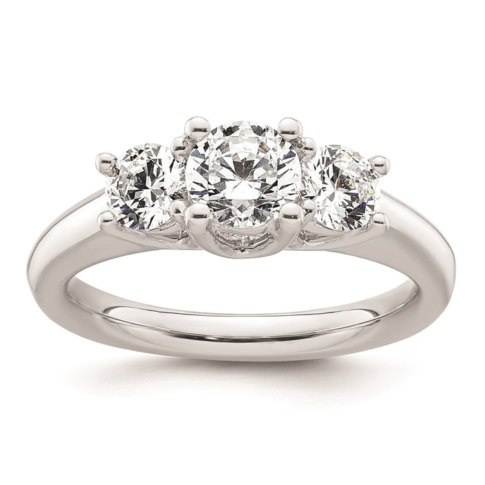 Buy Exclusive 14K White Gold 3-Stone Engagement Ring Setting - Stylish 3/4 Ct-1