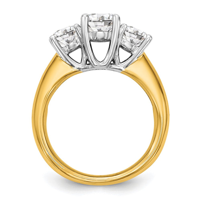 Exclusive 14K Two-Tone Engagement Ring Setting - 1 Carat Center & 1/2 Carat Sides-2