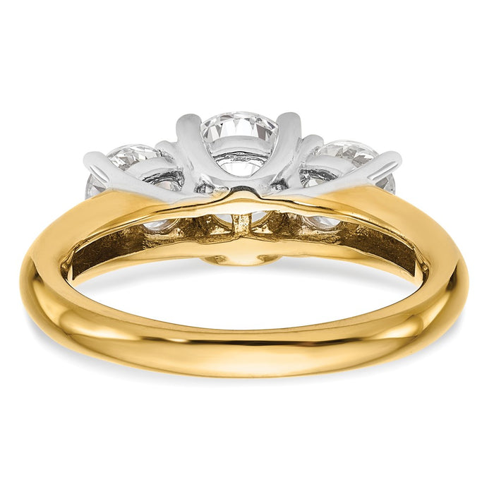 Exclusive 14K Two-Tone Engagement Ring Setting - 1 Carat Center & 1/2 Carat Sides-5