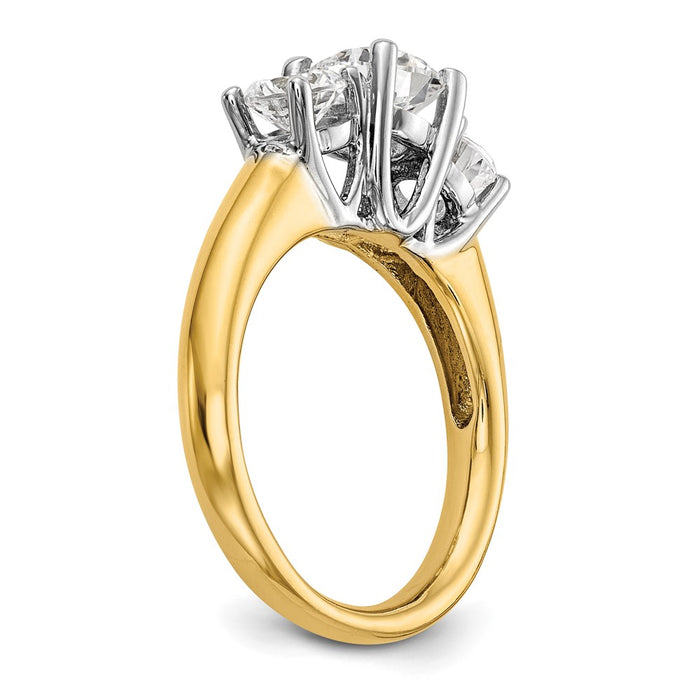 Exclusive 14K Two-Tone Engagement Ring Setting - 1 Carat Center & 1/2 Carat Sides-6