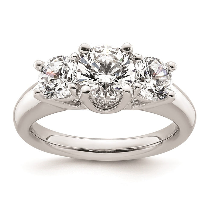 Buy Stylish 14K White Gold 3-Stone Engagement Ring Setting for 1.25 Carat-1