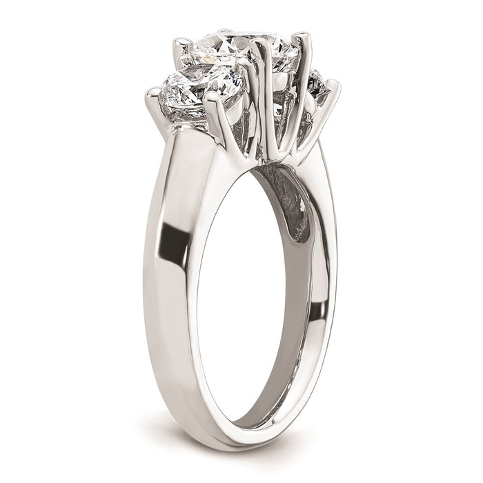 Buy Luxury 14K White Gold 3-Stone Engagement Ring Setting for 1.5 Carat-6