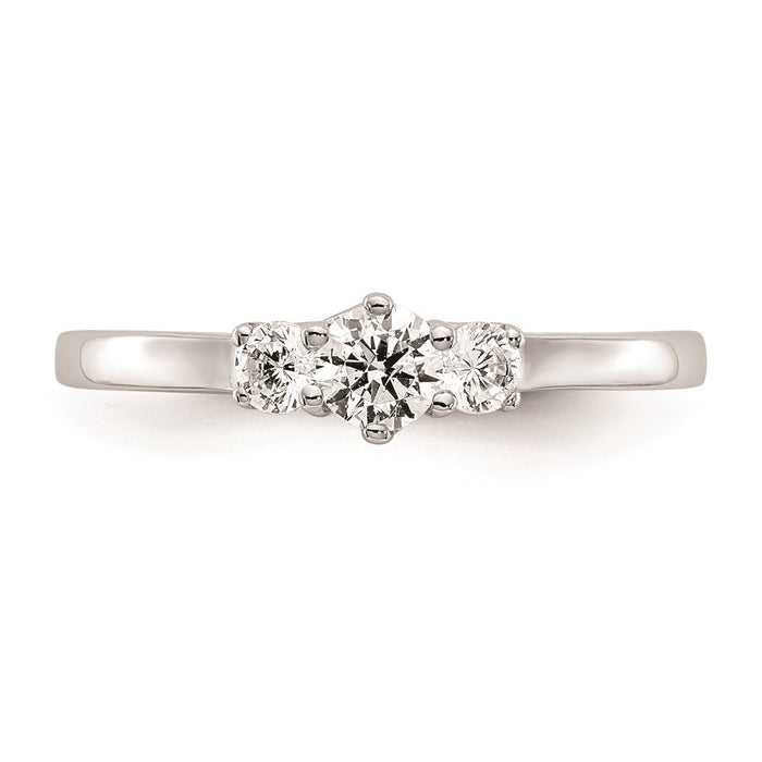 Order Stylish 14K White Gold 3-Stone Engagement Ring | 1/4 Carat Center-4