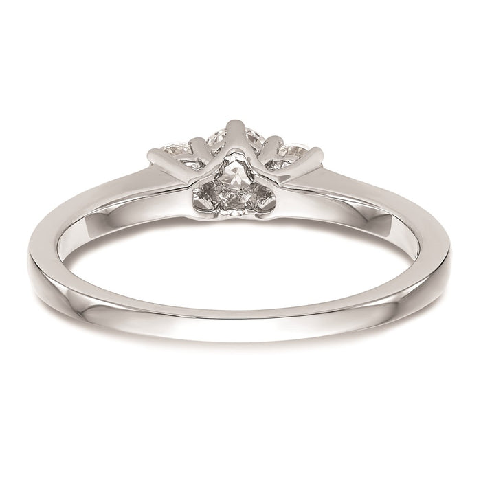 Order Stylish 14K White Gold 3-Stone Engagement Ring | 1/4 Carat Center-5