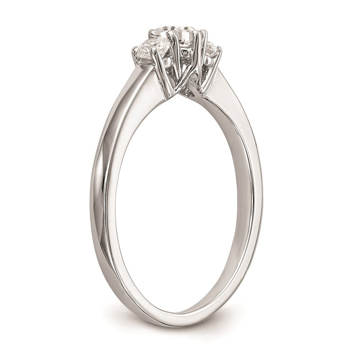 Order Stylish 14K White Gold 3-Stone Engagement Ring | 1/4 Carat Center-6
