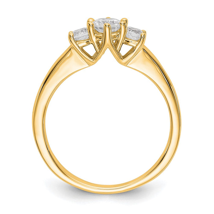 High-Quality 14K Gold 3-Stone Engagement Ring Setting - Stylish & Affordable!-2