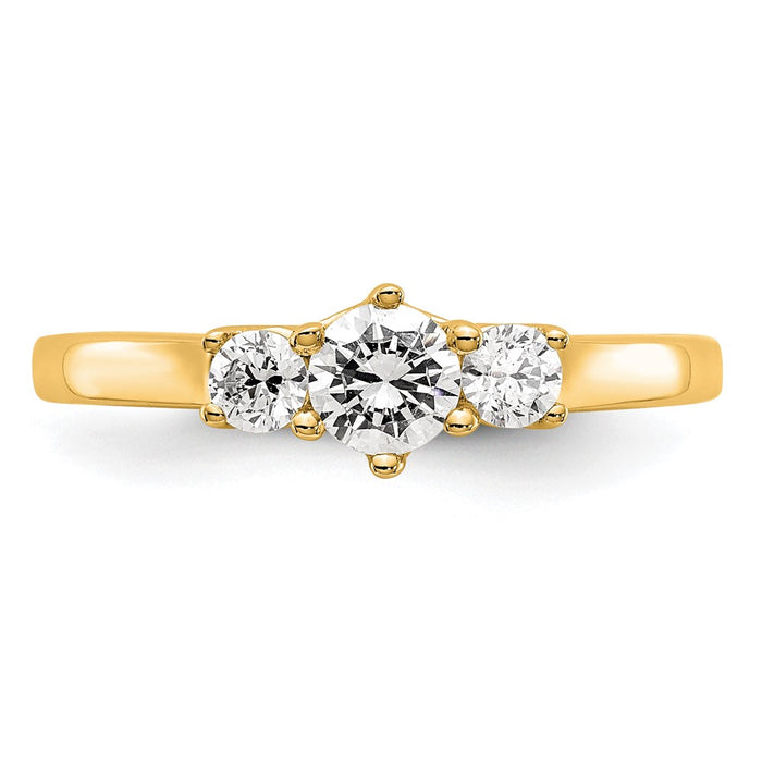 High-Quality 14K Gold 3-Stone Engagement Ring Setting - Stylish & Affordable!-4