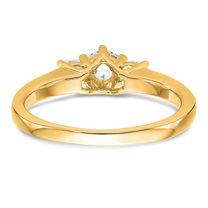 High-Quality 14K Gold 3-Stone Engagement Ring Setting - Stylish & Affordable!-5