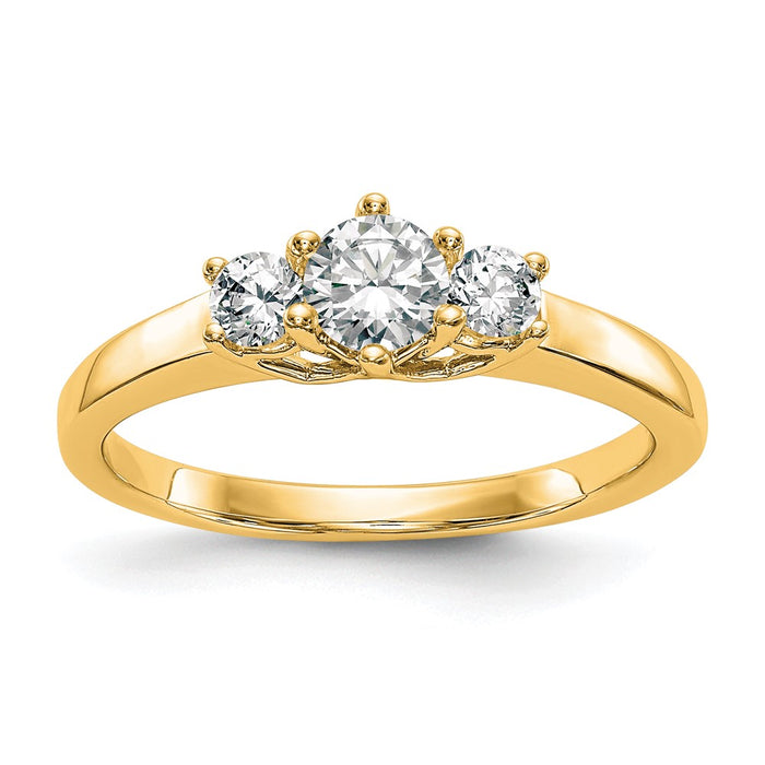 High-Quality 14K Gold 3-Stone Engagement Ring Setting - Stylish & Affordable!-1