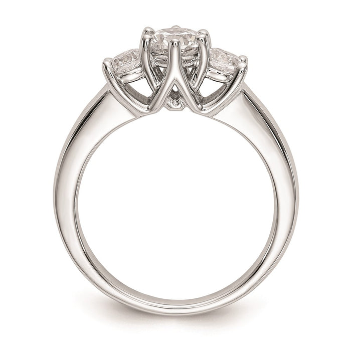 Buy Stylish 14K White Gold 3-Stone Engagement Ring Setting - 1/2 Carat-2