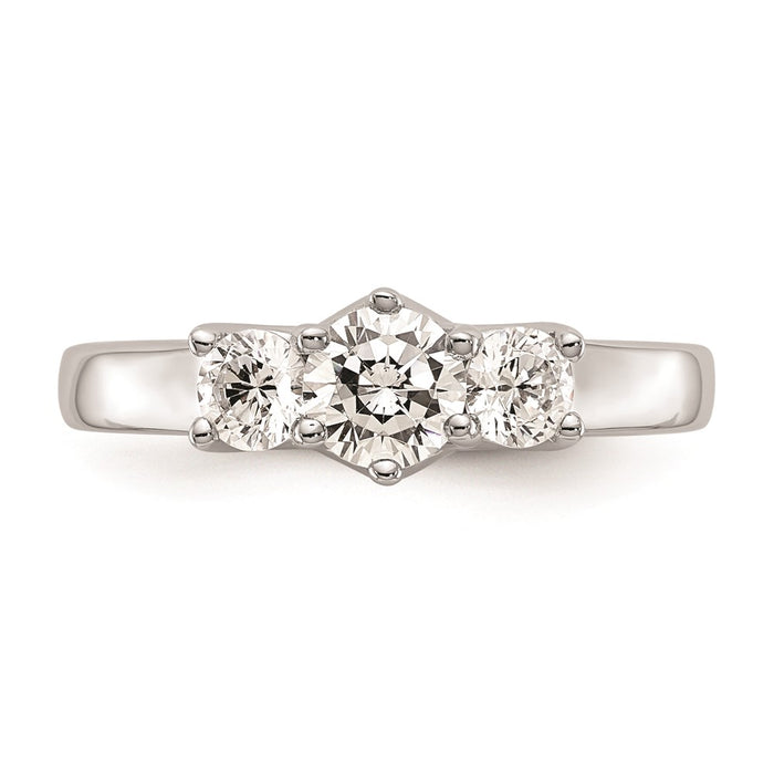 Buy Stylish 14K White Gold 3-Stone Engagement Ring Setting - 1/2 Carat-4