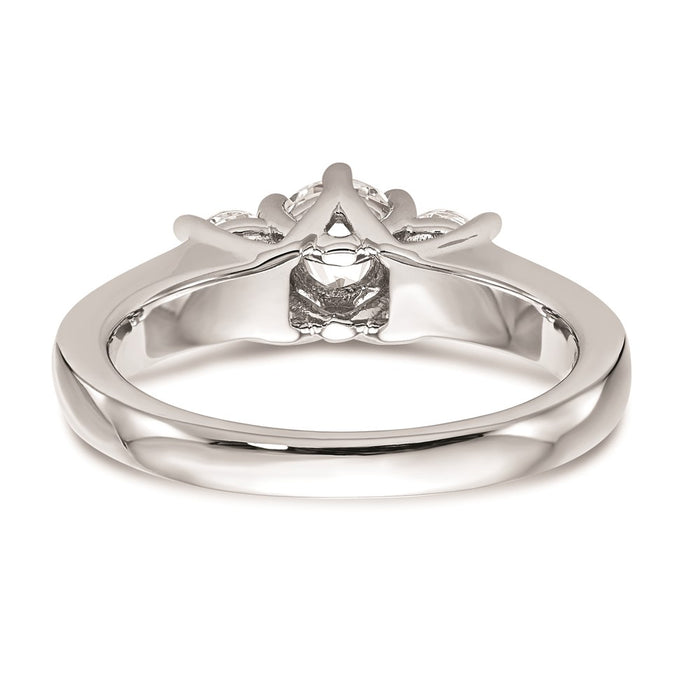 Buy Stylish 14K White Gold 3-Stone Engagement Ring Setting - 1/2 Carat-5