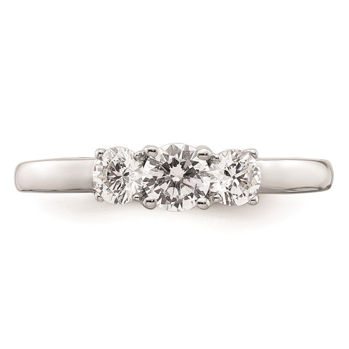 High-Quality 14K White Gold 3-Stone Engagement Ring Setting, Stylish & Affordable-4