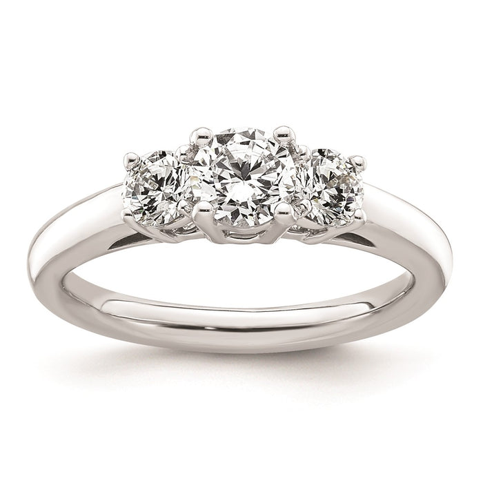 Buy 14K White Gold 3-Stone Engagement Ring Setting, Stylish & Affordable!-1