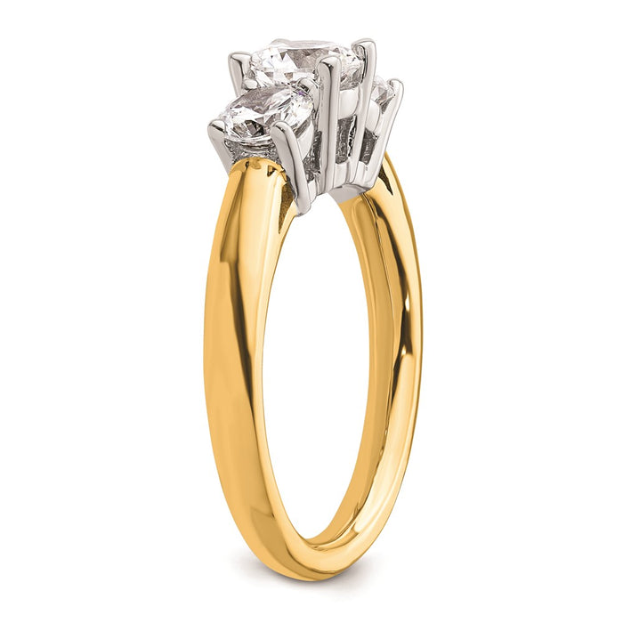 Buy Stylish 14K Two-Tone 3-Stone Engagement Ring Setting - 3/4 Carat-6