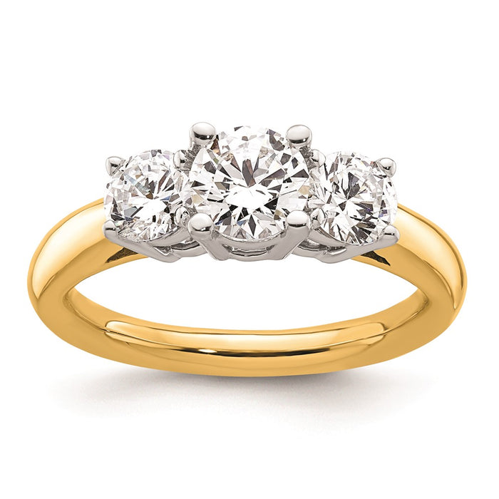 Buy Stylish 14K Two-Tone 3-Stone Engagement Ring Setting - 3/4 Carat-1