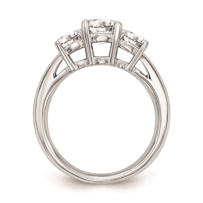 Buy Stylish 14K White Gold 3-Stone Engagement Ring Setting for 1.5 Carat-2