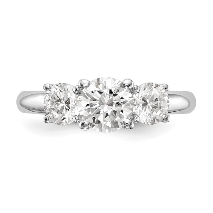 Buy Stylish 14K White Gold 3-Stone Engagement Ring Setting for 1 Carat-4
