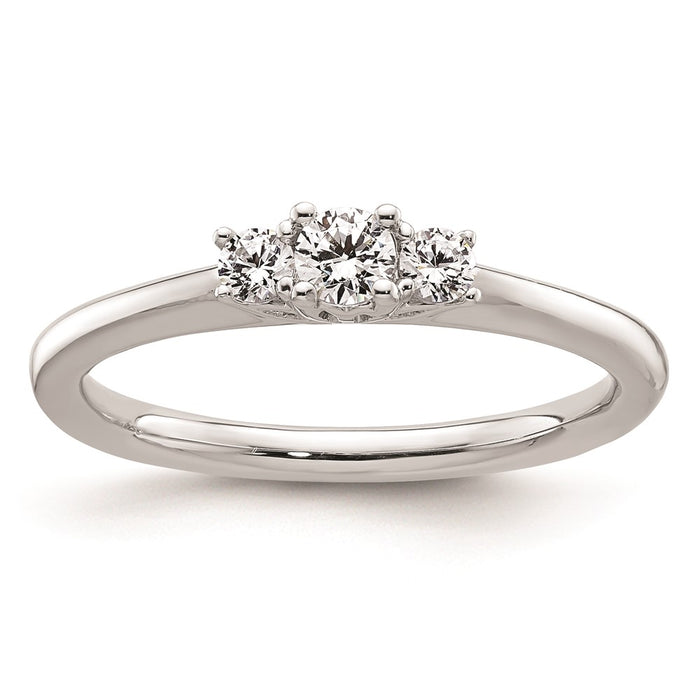 Buy Exclusive 14K White Gold 3-Stone Engagement Ring Setting - Stylish Value!-1