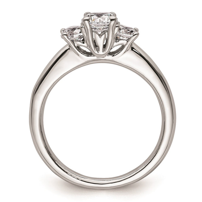 Exclusive 14K White Gold 3-Stone Engagement Ring Setting | Affordable Luxury-2