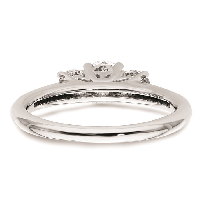 Exclusive 14K White Gold 3-Stone Engagement Ring Setting | Affordable Luxury-5