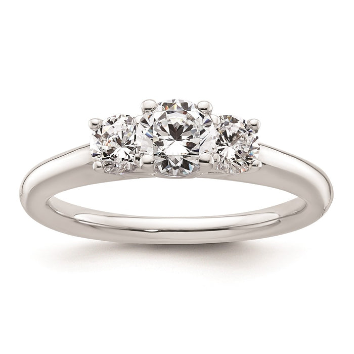 Exclusive 14K White Gold 3-Stone Engagement Ring Setting | Affordable Luxury-1
