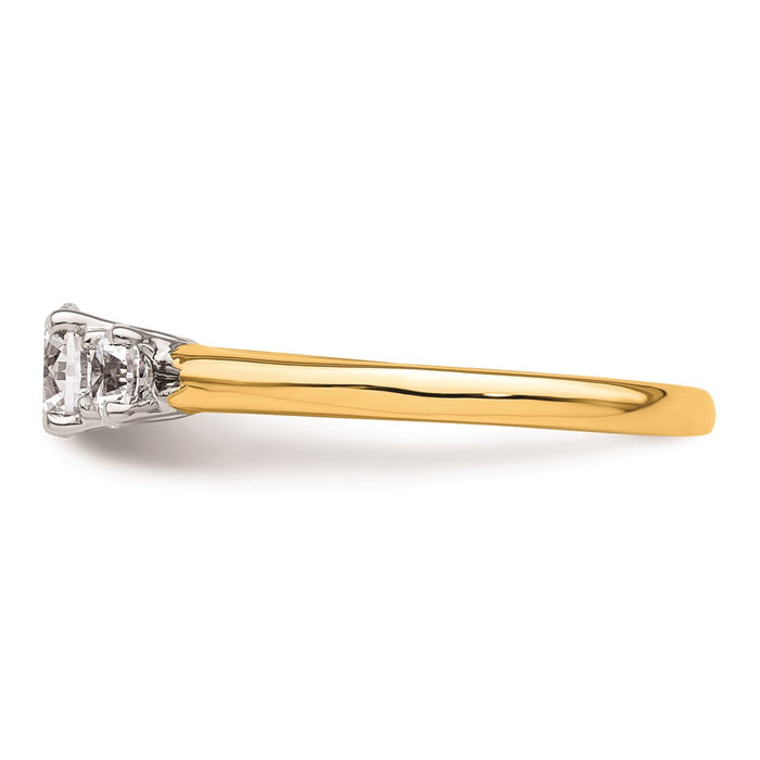 Buy Exclusive 14K Two-Tone 3-Stone Engagement Ring Setting - Stylish 1/2 Carat-3