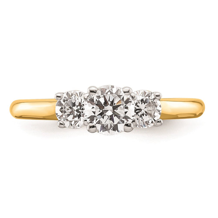 Buy Exclusive 14K Two-Tone 3-Stone Engagement Ring Setting - Stylish 1/2 Carat-4