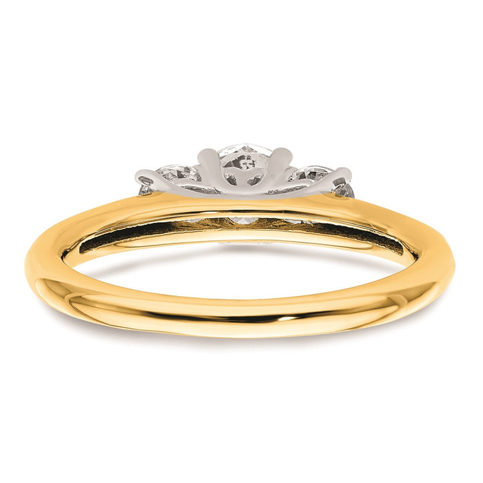 Buy Exclusive 14K Two-Tone 3-Stone Engagement Ring Setting - Stylish 1/2 Carat-5