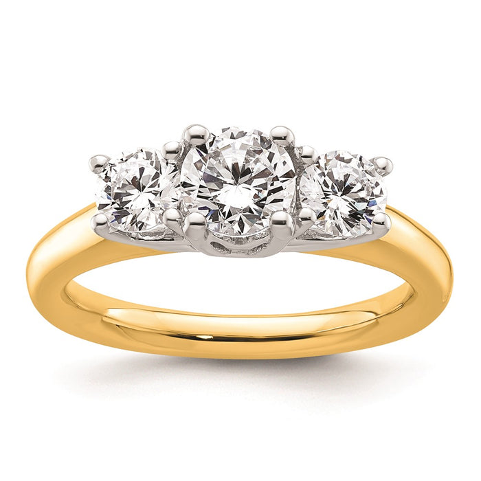Buy Stylish 14K Two-Tone 3-Stone Engagement Ring Setting for 3/4 Carat-1