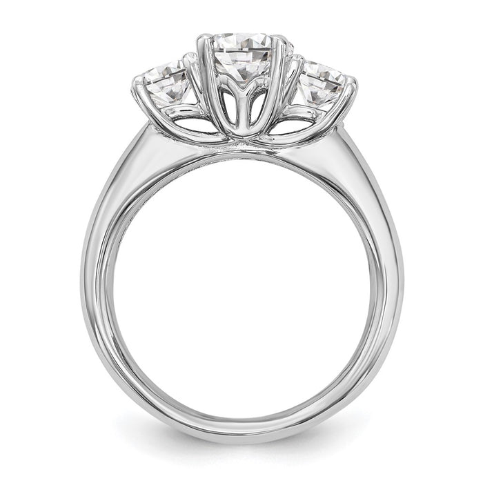 Buy Exclusive 14K White Gold 3-Stone Engagement Ring Setting - Affordable Luxury-2