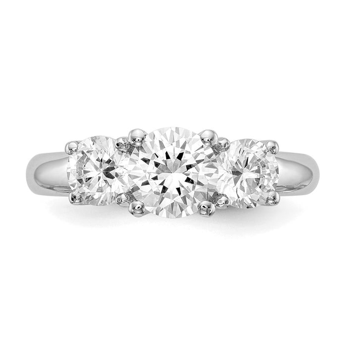 Buy Exclusive 14K White Gold 3-Stone Engagement Ring Setting - Affordable Luxury-4